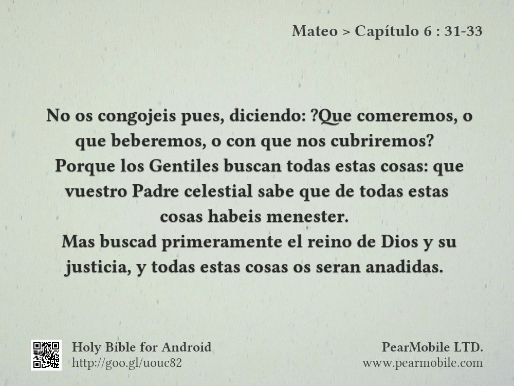 Mateo, Capítulo 6:31-33